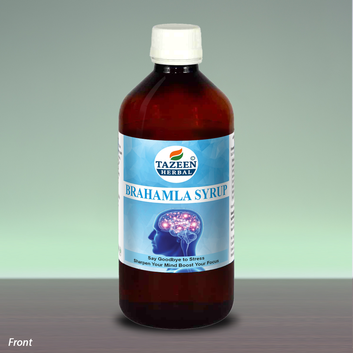 Bottle of Tazeen Brahmla Syrup – Natural Brain Tonic for Memory, Anxiety, and Depression Relief