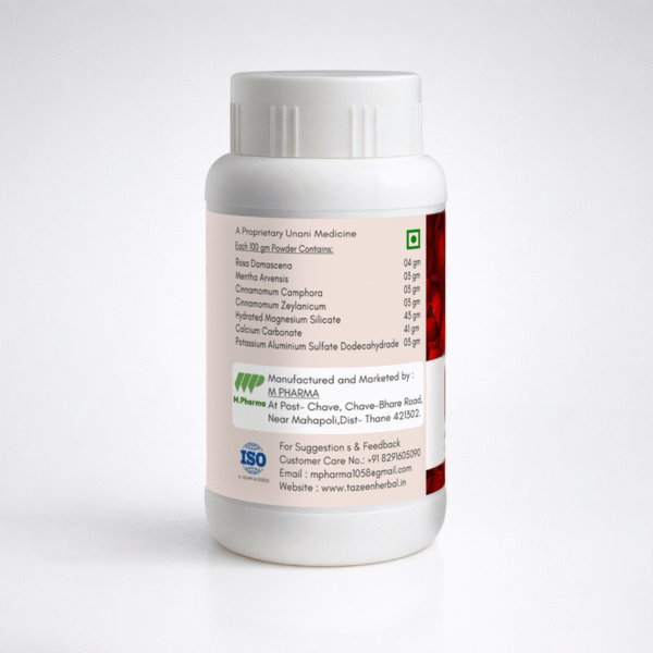 Tazeen Herbal Roz Tooth Powder ingredients Unani formula and manufacturer details