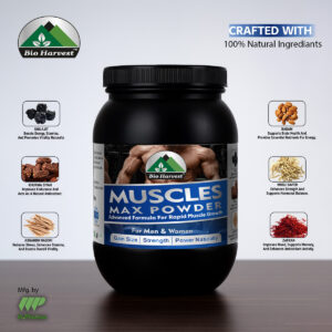 MusclesMax Powder – Herbal muscle gain and stamina booster with Shilajeet, Musli Safed, and Badam