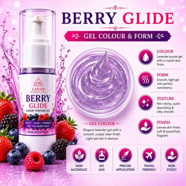 Berry Glide Perfume Gel Colour Texture Non Sticky Lavender Gel