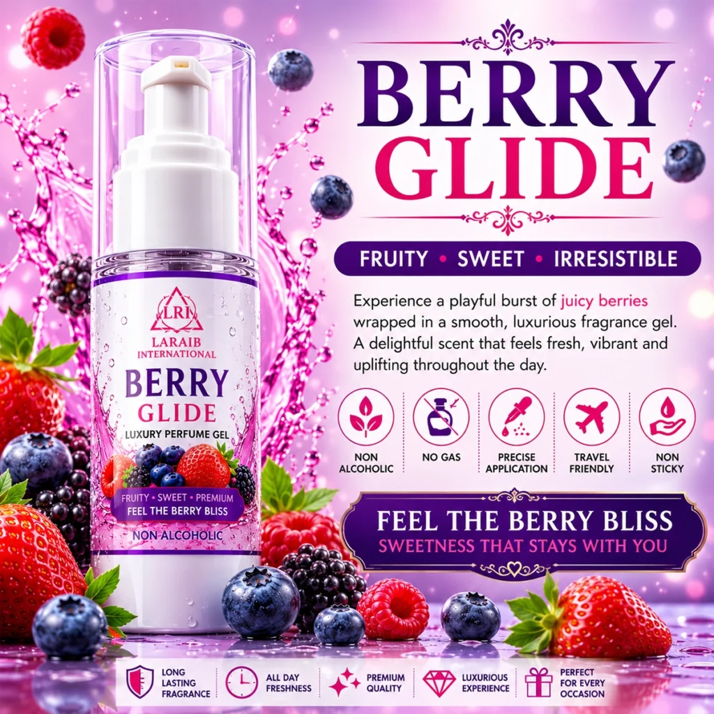 Berry Glide Luxury Perfume Gel Non Alcoholic Fruity Sweet Fragrance