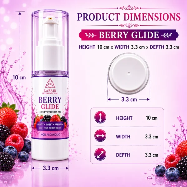 Berry Glide Luxury Perfume Gel Product Dimensions 10cm x 3.3cm