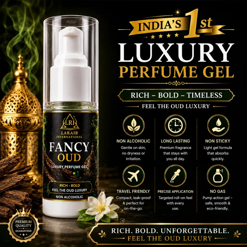 India's 1st Luxury Perfume Gel Fancy Oud non alcoholic long lasting premium oud fragrance gel