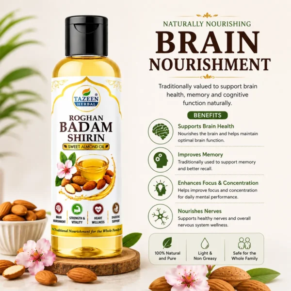 Sweet almond oil for brain nourishment memory support and cognitive wellness