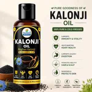 Tazeen Herbal Kalonji Oil 100ml premium cold pressed Nigella Sativa oil bottle