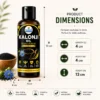 Tazeen Herbal Kalonji Oil 100ml bottle dimensions 4cm x 4cm x 13cm