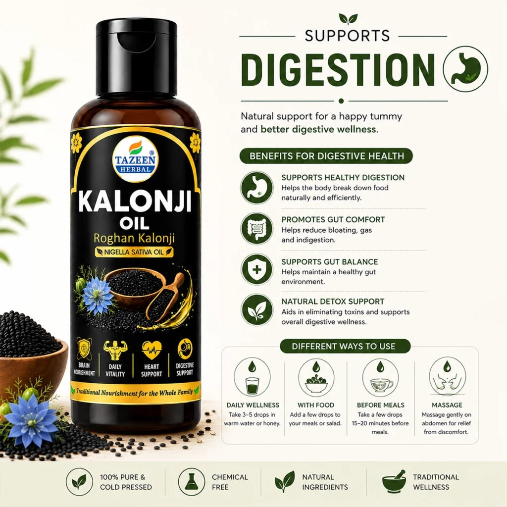 Kalonji oil digestive health and gut wellness support