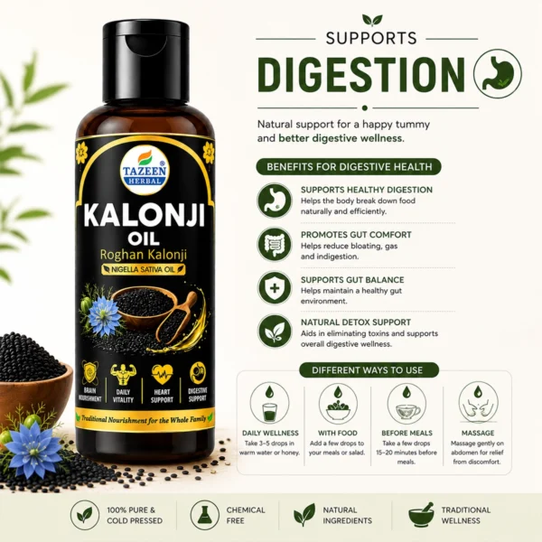 Kalonji oil digestive health and gut wellness support