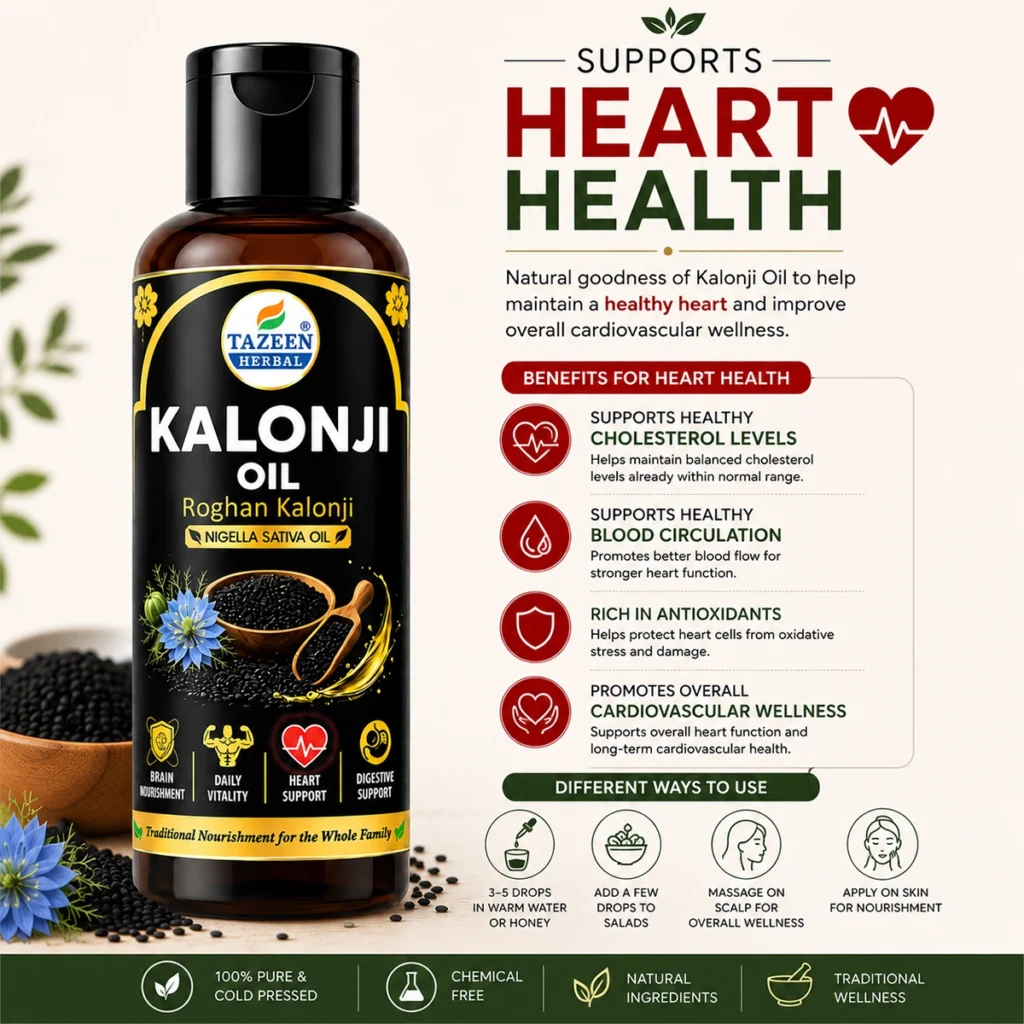 Kalonji oil heart health support benefits