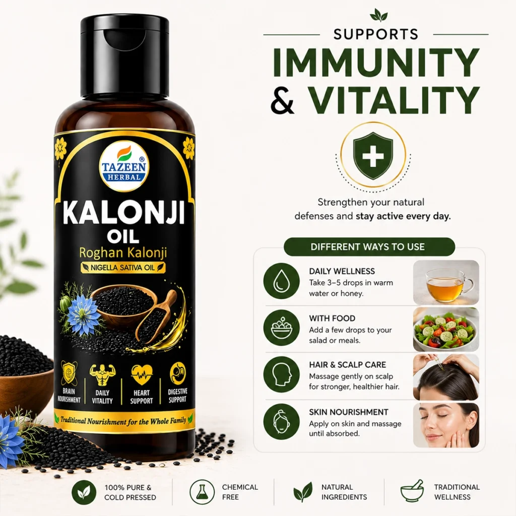 Kalonji oil for immunity and vitality support