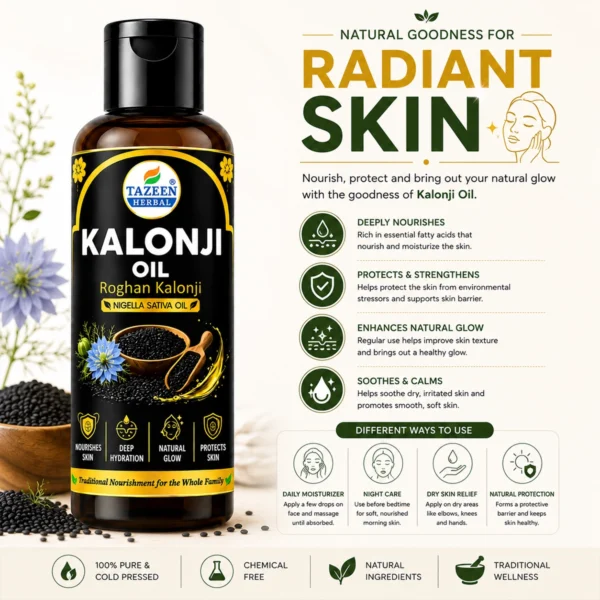 Kalonji oil for skin nourishment hydration and natural glow